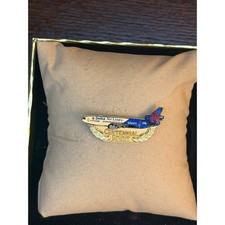 Delta Air Lines Atlanta 1996 Olympic Centennial Spirit Airplane Enamel Lapel Pin picture