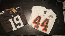 Nike Cleveland Browns NFL Lot 2 Jerseys Kosar #19 Fannin Jr. #44 XL Brown/White picture