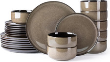 LERATIO Ceramic Dinnerware Sets for 8,Plates and Bowls Sets,Reactive Glaze Dishe picture