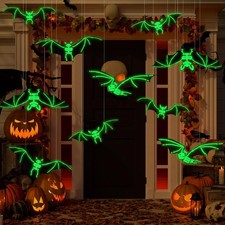 12PCS Halloween Hanging Glowing Bats Decorations for Outdoor Yard Indoor picture