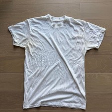 Vintage 90s Blank White T-Shirt Mens Large 50/50 Kodel Cotton Single Stitch picture