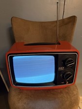 Vintage 1976 RCA Solid State TV Model AU 091A SN:609324426 Orange Tested Works picture