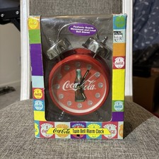 Vtg Coca-Cola Twin Bell Alarm Clock Collectible New In Box picture