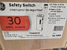 GE/ABB HD SAFETY SWITCH, TH4321R, 30 A, 3 P, 4W, 240 V, FUSIBLE. OUTDOOR. NEW. picture