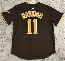 Darvish  #11 San Diego Baseball Jersey Brown Gold Size S-2XL NWT picture