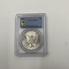 1923 U.S. $1 Peace Silver Dollar PCGS MS63 ~ Gold Shield picture