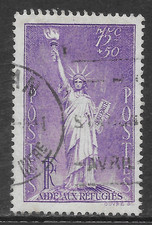 FRANCE SCOTT B45 USED F/VF - 1936 75c + 50c VIOLET SEMI-POSTAL ISSUE picture