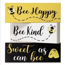 Bumble Bee Decor, Bee Decorations, Bee Happy Bee Kind Sweet, Farmhouse Spring Ti picture