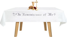 Large in Remembrance of Me Embroidery Altar Frontal Holy Communion Table Cloth C picture