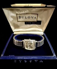 Vintage 1967 Bulova Watch WHITE GOLD 10k RGP DIAMOND EXCELLENCY E Stretch Band picture