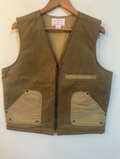 Vintage Filson Oil Finish Tin Cloth Work Vest — Waxed Canvas picture