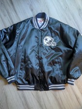 Vtg Dallas Cowboys Locker Line Jacket XL Blue NFL Football Satin Bomber USA Made picture
