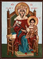 Hand-Painted Our Lady of Walsingham Icon – Original Anglo-Catholic Religious Art picture