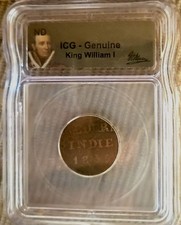 1835 Dutch 1/4 Stuiver Coin Netherlands East Indies King Willem William I - ICG  picture