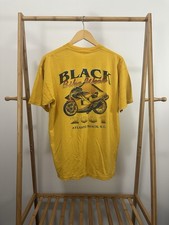 VTG 2001 Black Bike Week Atlantic Beach NC Motorcycle Biker Thin T-Shirt Size L picture