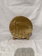  vintage mid-century Frankoma pottery cactus/saguaro landscape desert scene #4 picture