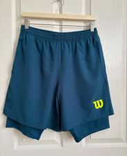 Wilson Men's Core Tennis pickleball Volley shorts Blue Size M picture