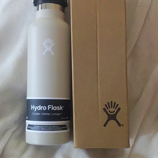 Hydro Flask Standard Mouth 21oz/621mL White Stainless Bottle Straw Lid Insulated picture