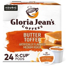 Gloria Jean's Butter Toffee, Keurig K-Cup Pods, Medium Roast Coffee, 24 Count picture