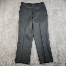 Vintage Sears Perma-Prest Gray Dress Pants 33x28 Mens USA Straight Leg Polyester picture