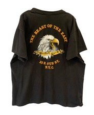 VINTAGE 3D Emblem T-Shirt XL Pocket Genuine Hawg American Biker Eagle NYC#252 picture