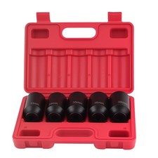 5x 1/2'' Drive 6 POINT Deep Spindle Axle Nut Socket Kit 33 34 35 36 38mm picture