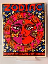 Zodiac Coloring Book Vintage 1970s Psychedelic Astrology Dennis Redmond Unused picture