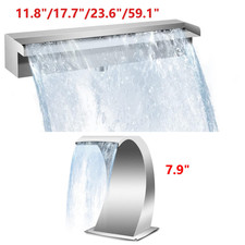 NEW Pool Waterfall Fountain Multiple Sizes Stainless Steel Pool Spillway W/Pipe picture