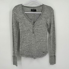 Abercrombie & Fitch Womens Y2K Henley Top Size XS Layering Long Sleeve Bella picture