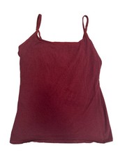 Pact sz 2XL Womens burgundy wine Red Organic Cotton Cami Tank Top built bra XXL picture