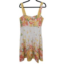 R&K Size 18 Floral Sundress Womens Yellow Orange Watercolor Cotton Blend picture
