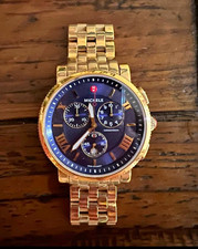 Michele Sport Sail Gold Blue Dial Ladies Watch New Battery picture