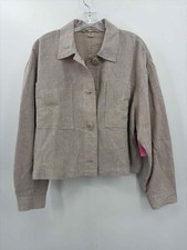 Pre-Owned Magaschoni Grey Size XL Linen Button Jacket picture