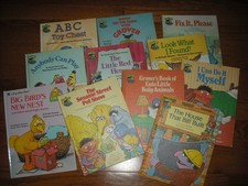Lot of 10 Vintage Sesame Street Book Club  1980-1981 + Golden Book Very Good picture