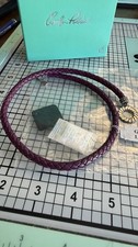 RARE Carolyn Pollack American West Sterling Toggle Violet Leather Necklace 18” picture
