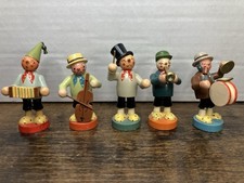1940/50’s Erzgebirge Wooden 5 Piece Band Vtg Hand Carved German Richard Glasser picture