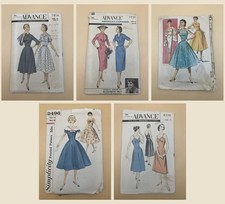 Lot 5 Vintage 1950s Dress Sewing Patterns Bust 32 Advance Simplicity McCalls picture