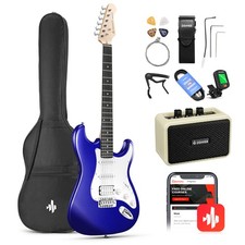 Donner DST-100 Electric Guitar Kit - 39-Inch HSS Beginner Guitar Pack Blue picture