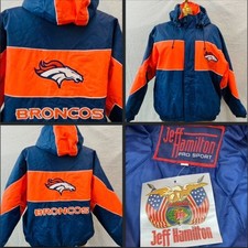 Vintage Jeff Hamilton NFL Jacket Denver Broncos 1990s Color Block Large NEW W/T picture
