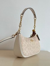 Coach NWT Teri Shoulder Bag In Signature Canvas CV933 Gold/Sand/Chalk picture