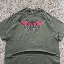 RARE VTG 1999 Aerosmith Roar of the Dragon Tour Shirt GIANT TAG Green XL USA picture