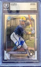 Jesus Made Autographed 2025 Bowman Chrome Prospects BCP50 Card BECKETT SLABBED picture