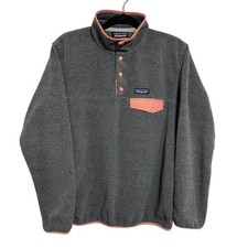 Patagonia Synchilla Fleece Pullover Womens Gray Pink Snap-T Sweater M picture