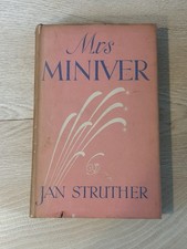 Mrs Miniver Jan Struther 1940 Harcourt Brace Book of Month Club w Jacket Inserts picture