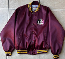 VTG 1992 RARE FSU Florida State Seminoles Satin Bomber Jacket NCAA XL 90s USA picture