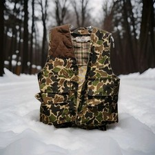 Sh Vintage Redhead Bone Dry Upland Duck Camo Hunting Vest M USA Game Bag  picture