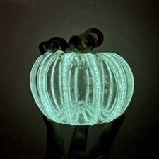 Luke Adams Glassblowing Studio Hand Blown Art Glass GLOW Squat Pumpkin #8 picture