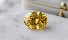5 Ct Oval Cut Facncy Yellow Color VVS1 Diamond Premium Quality gemstone 10x12 mm picture