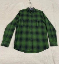 Vintage Pendleton Shirt Mens Green Black Wool Plaid Flannel picture