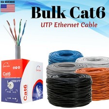 PREMIUM CAT6 500ft 1000ft UTP Bulk Ethernet Cable Solid Network Wire RJ45 23 AWG picture